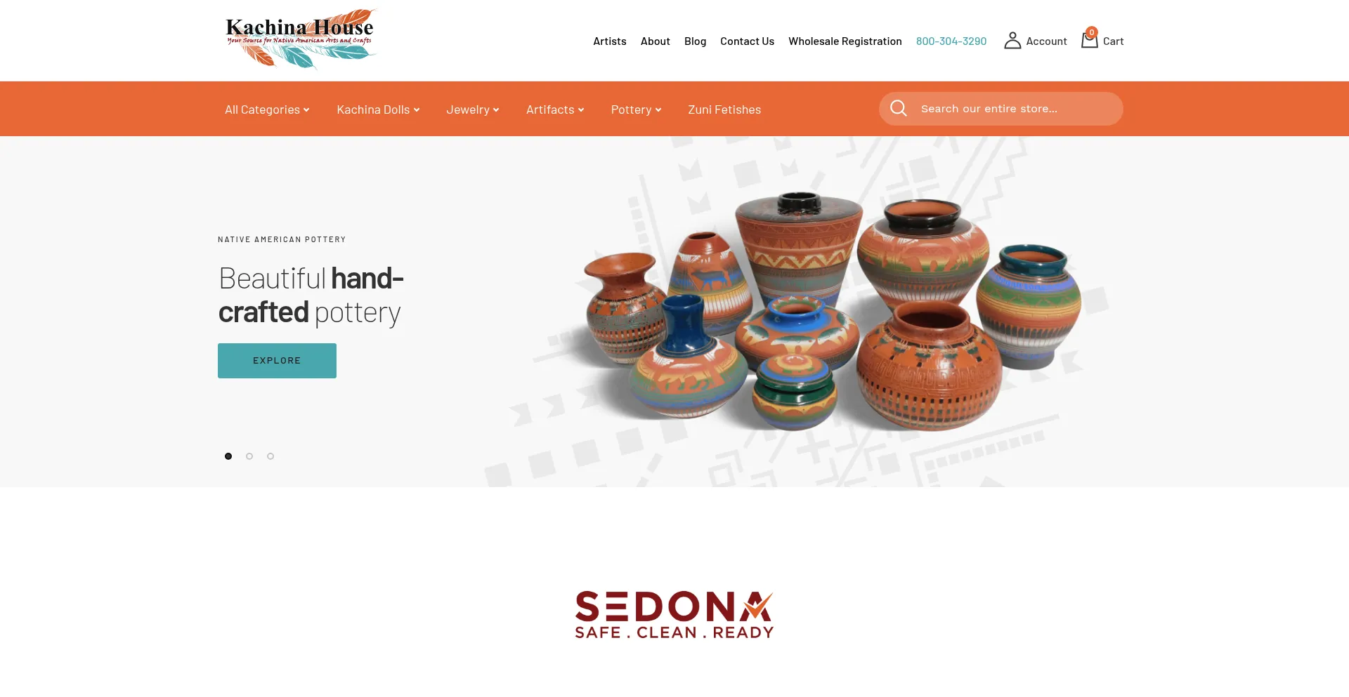 Website screenshot of Kachinahouse.com