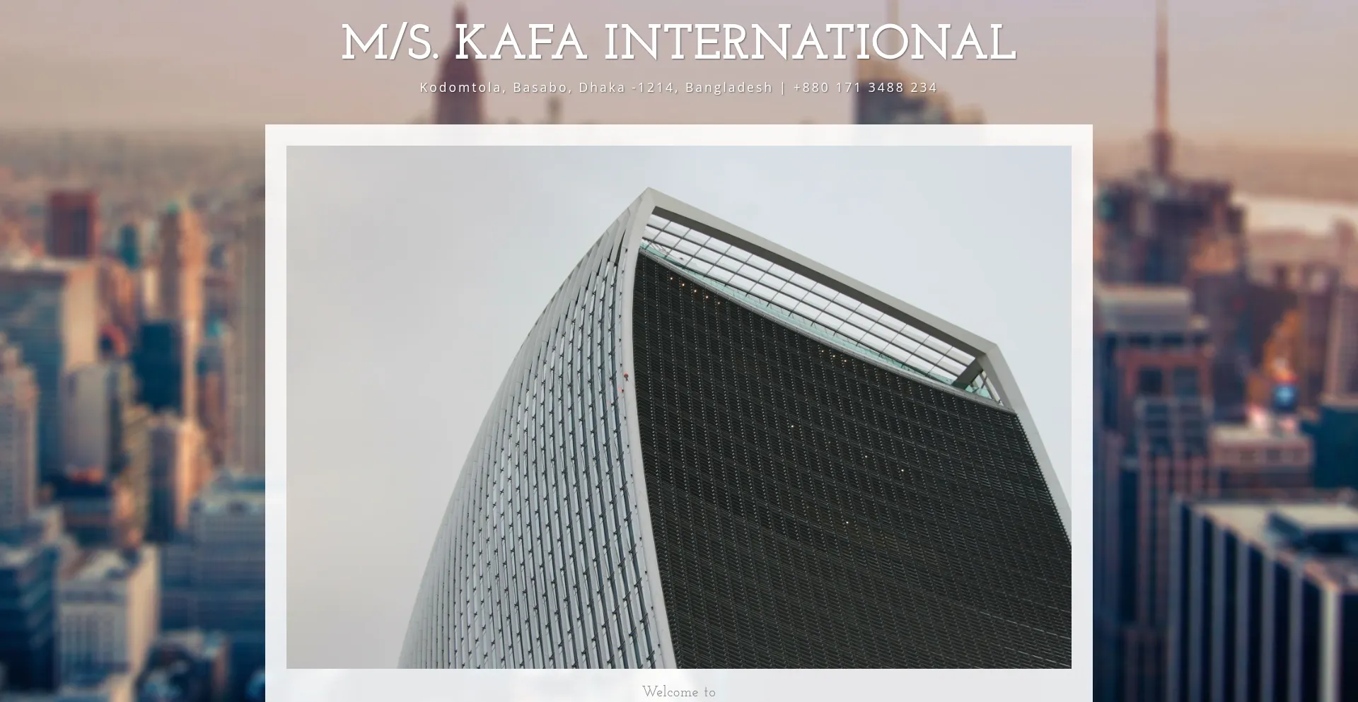 Website screenshot of Kafainternational.com.bd