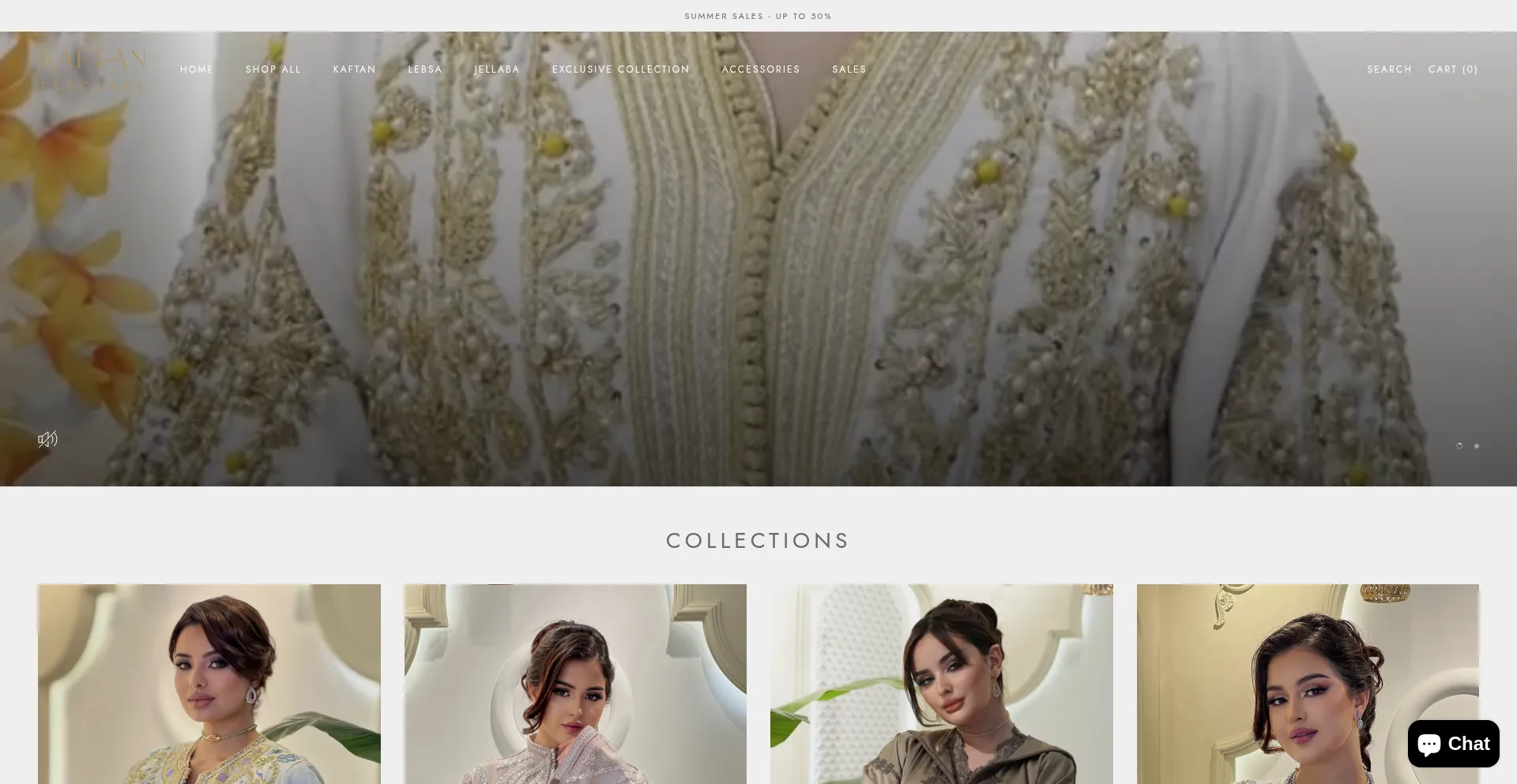 Website screenshot of Kaftanelegance.com
