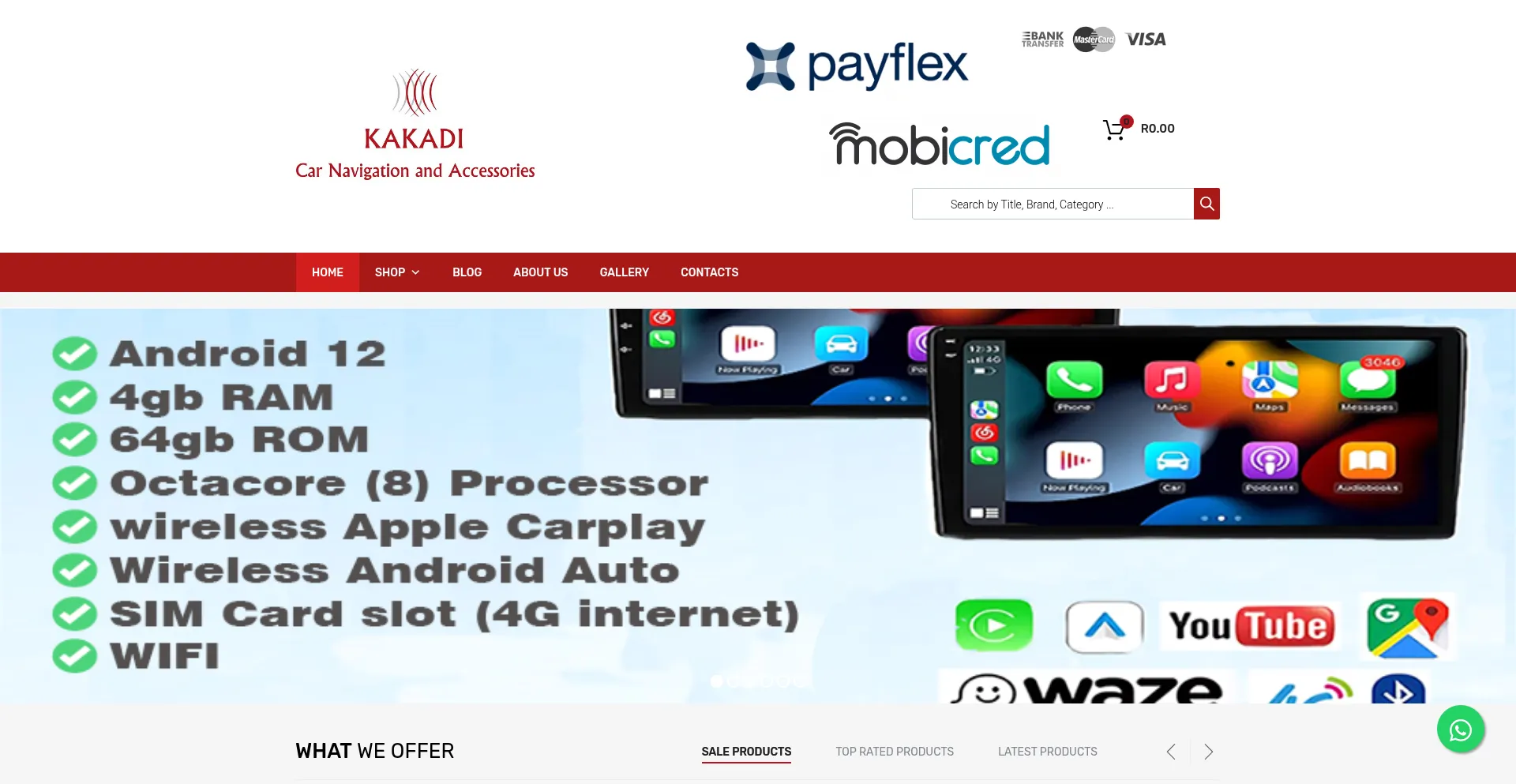 Website screenshot of Kakadi.co.za