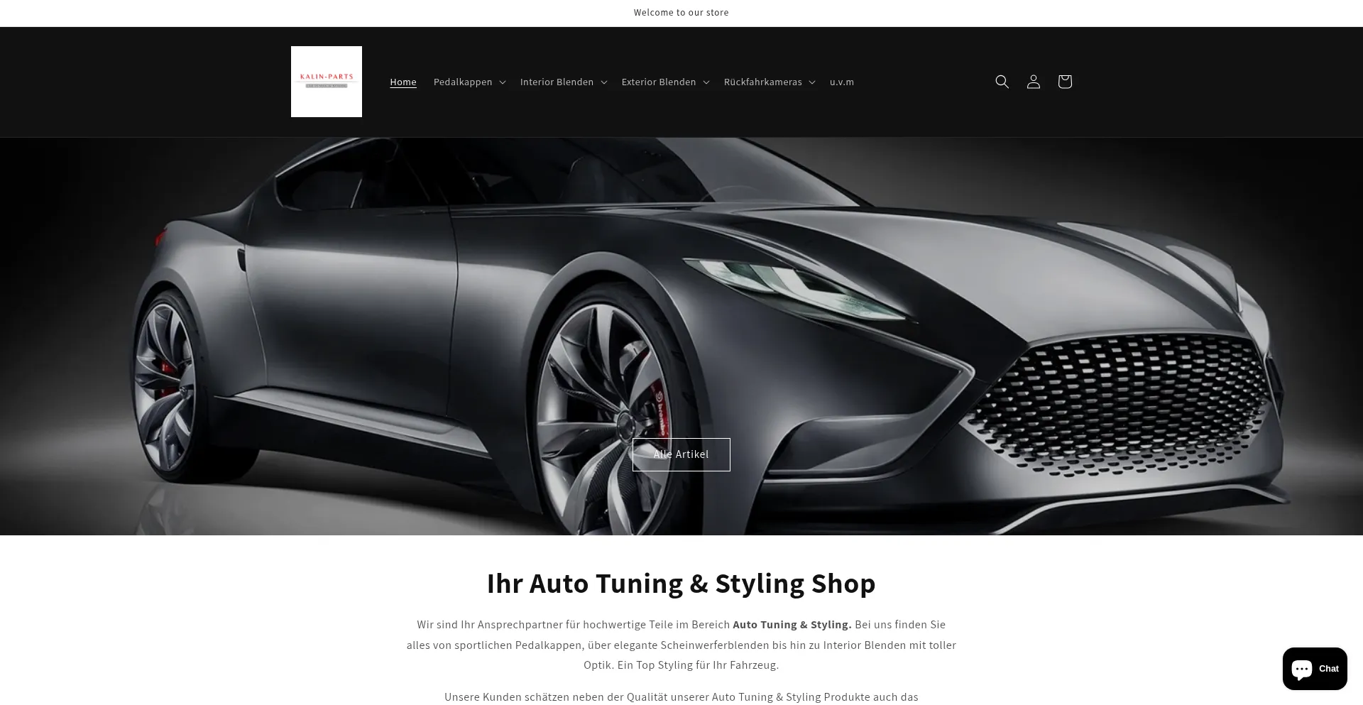 Website screenshot of Kalin-parts.com