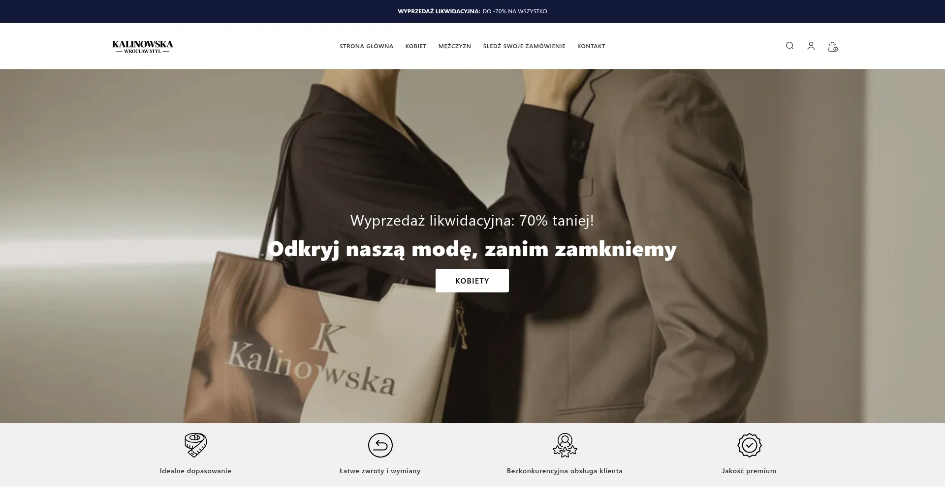Website screenshot of Kalinowska-styl.pl