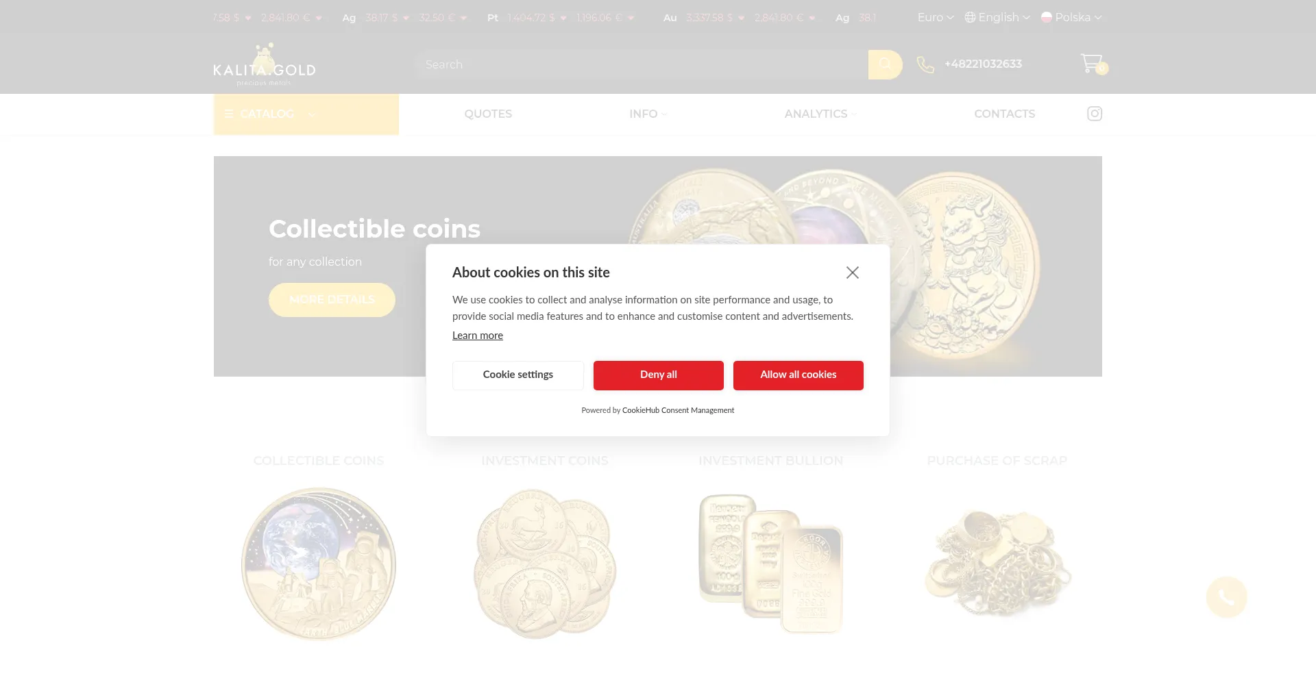 Website screenshot of Kalitagold.pl