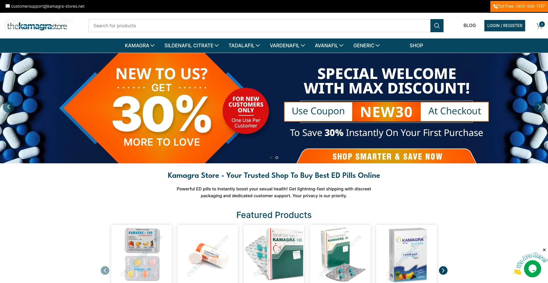 Website screenshot of Kamagra-stores.net