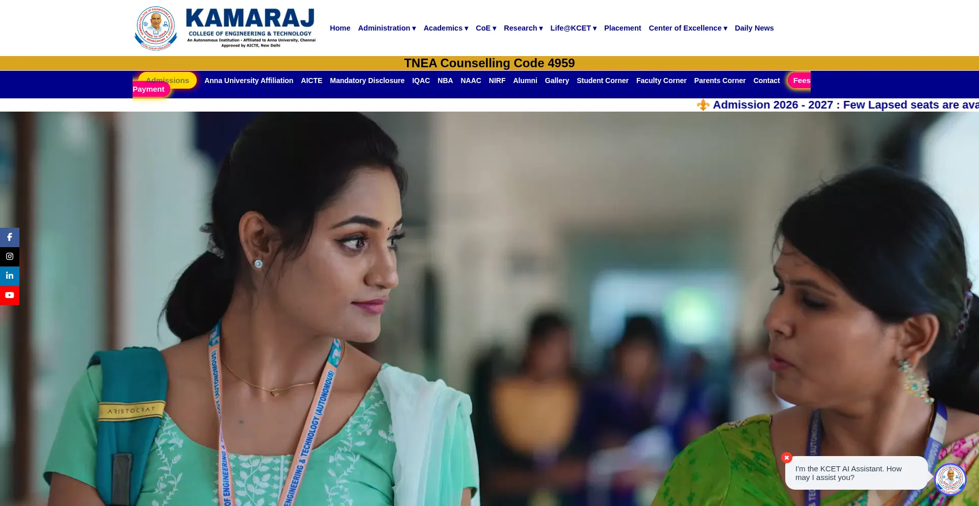 Kamarajengg.edu.in