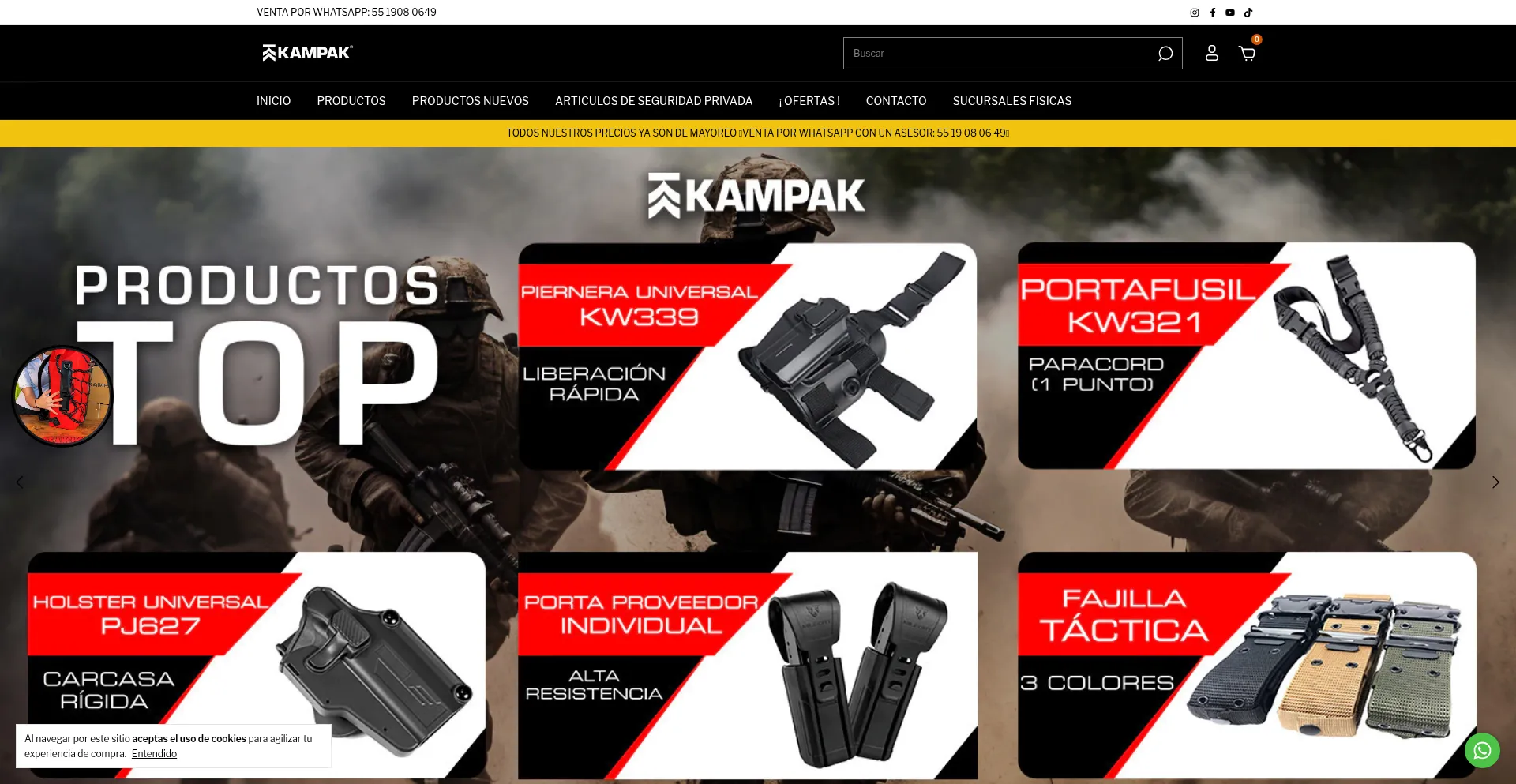 Website screenshot of Kampak.mx