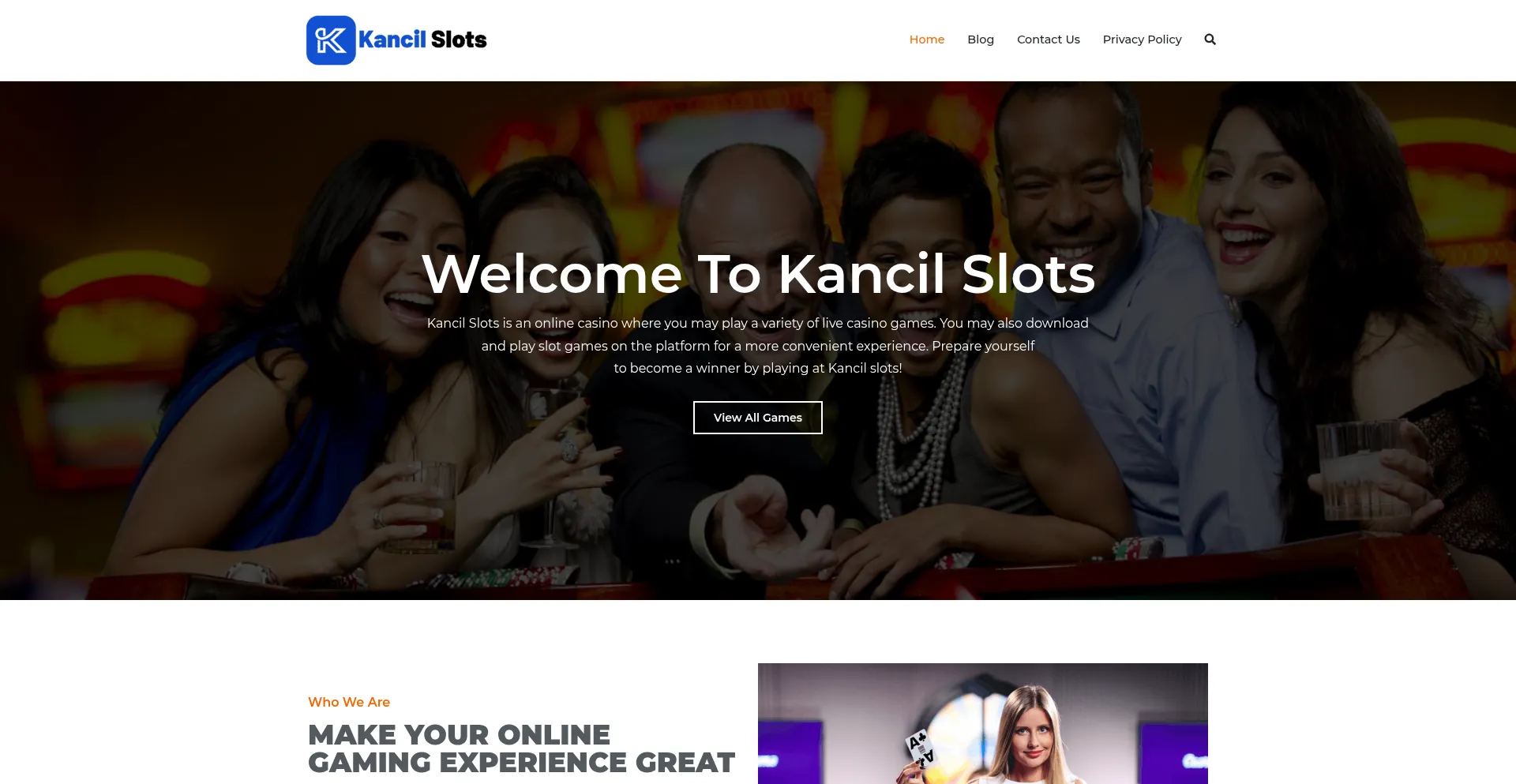 Website screenshot of Kancilslots.com