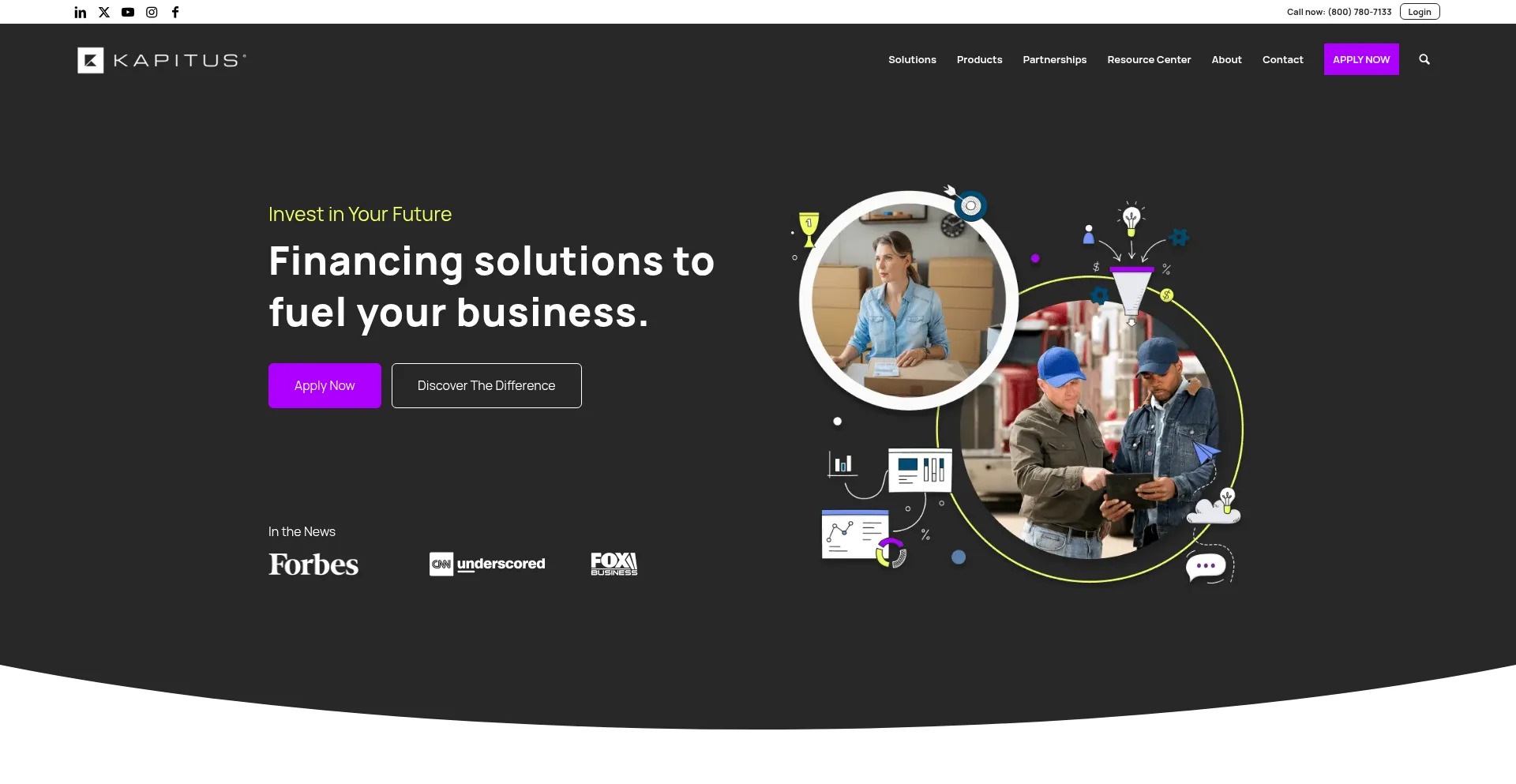 Website screenshot of Kapitus.com