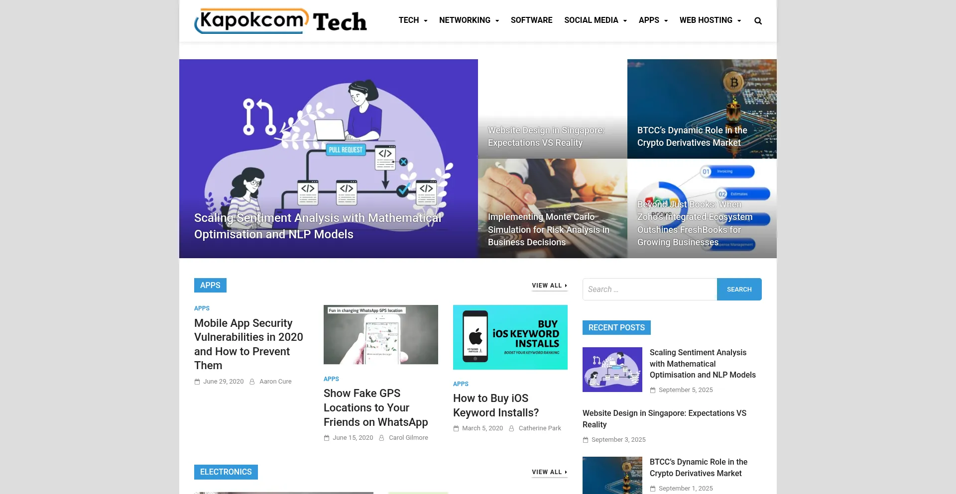 Website screenshot of Kapokcomtech.com