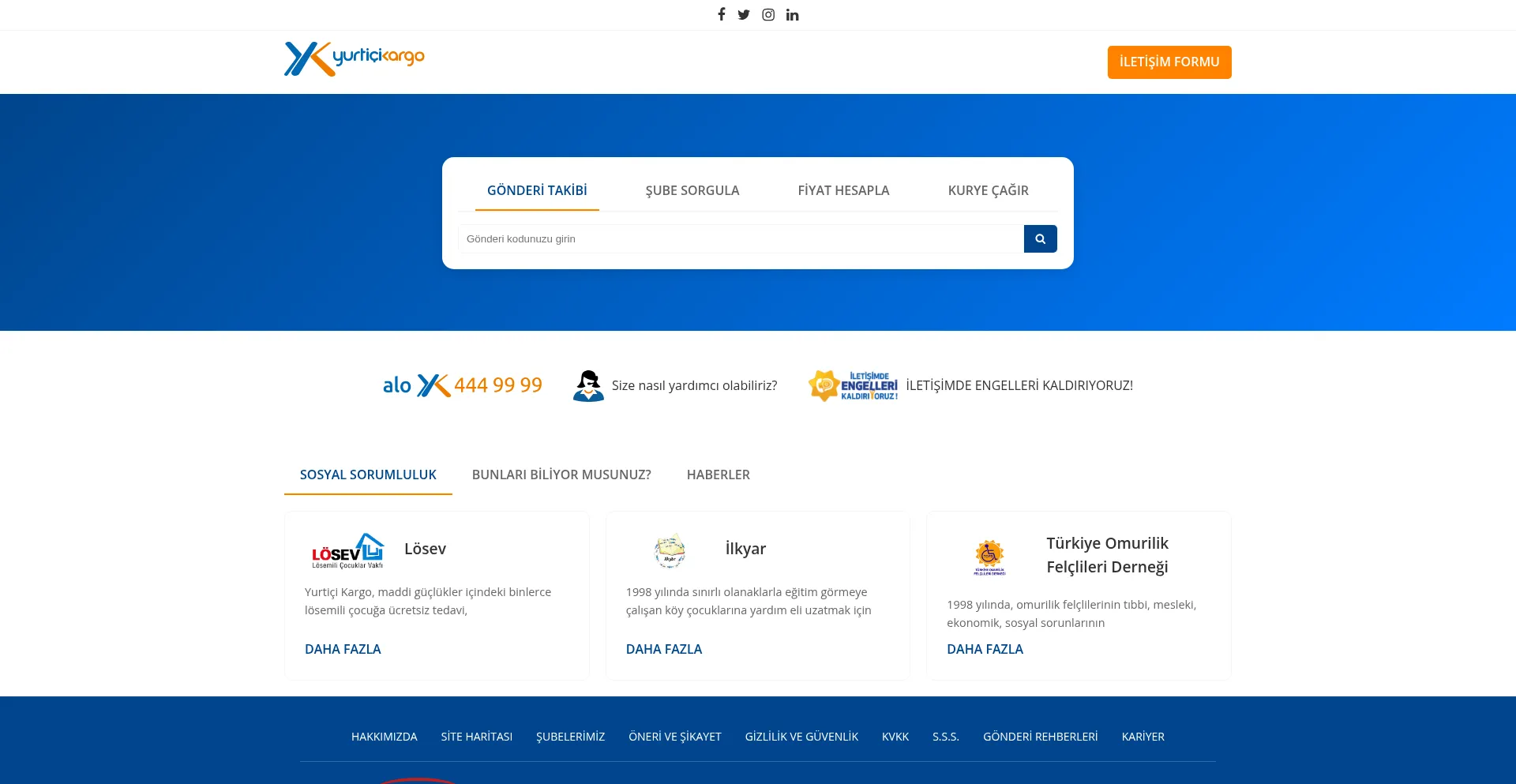 Website screenshot of Kargotakipyurtici.com