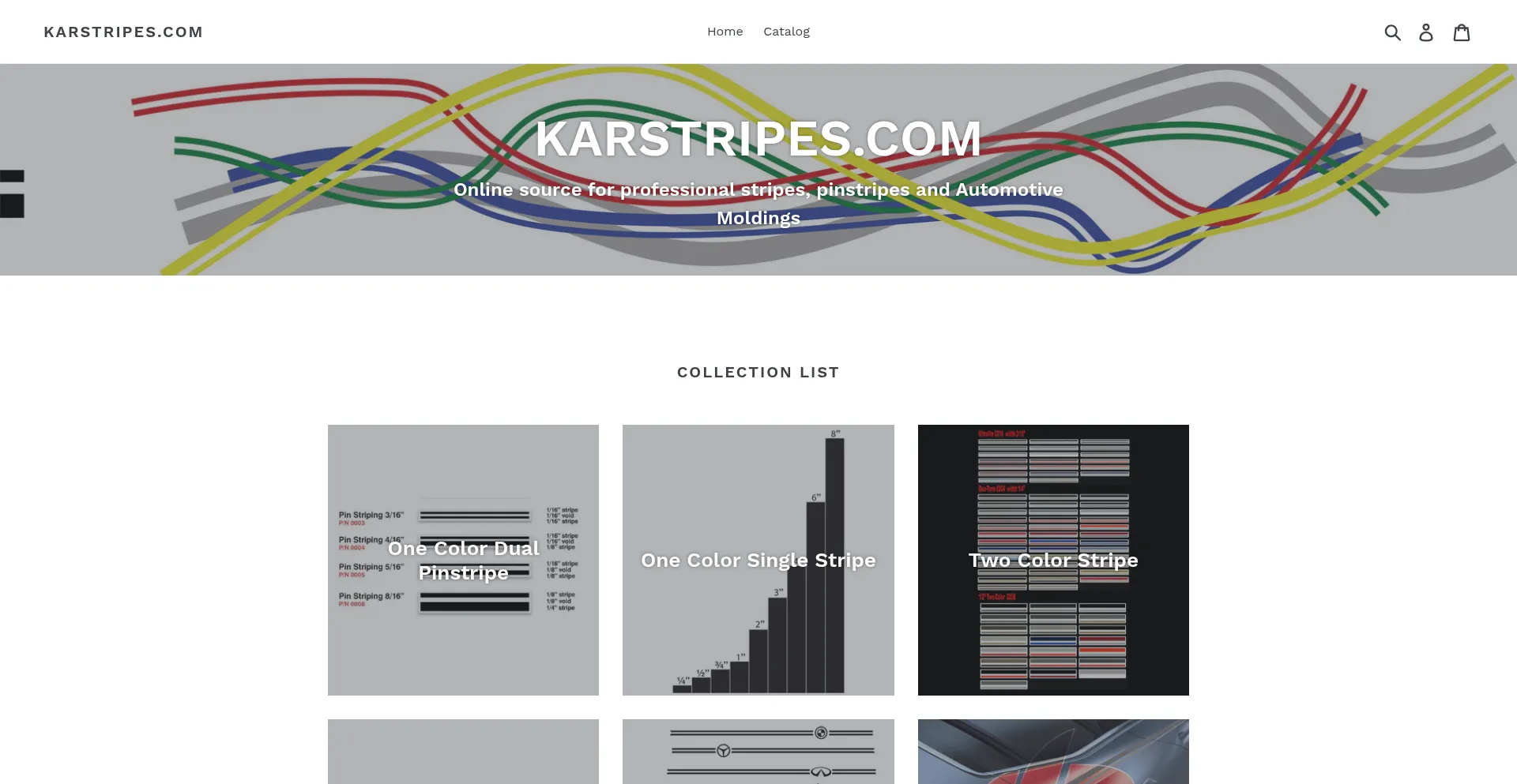 Website screenshot of Karstripes.com