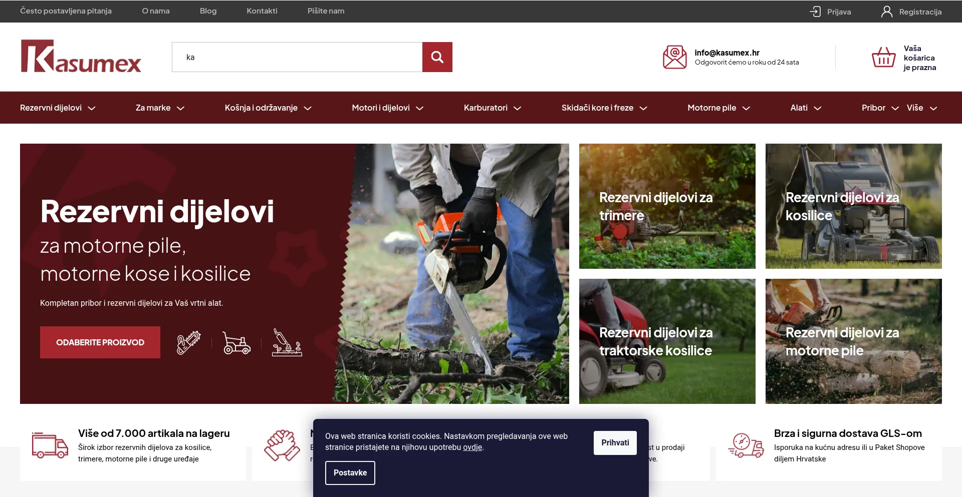 Website screenshot of Kasumex.hr