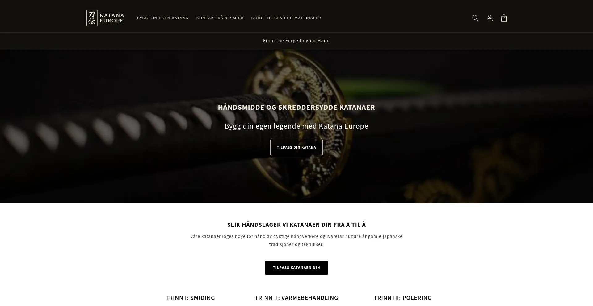 Website screenshot of Katana-europe.com