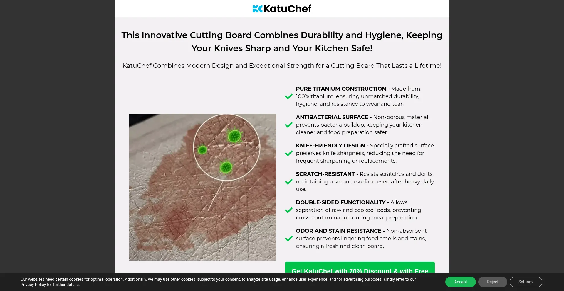Website screenshot of Katuchef.shop