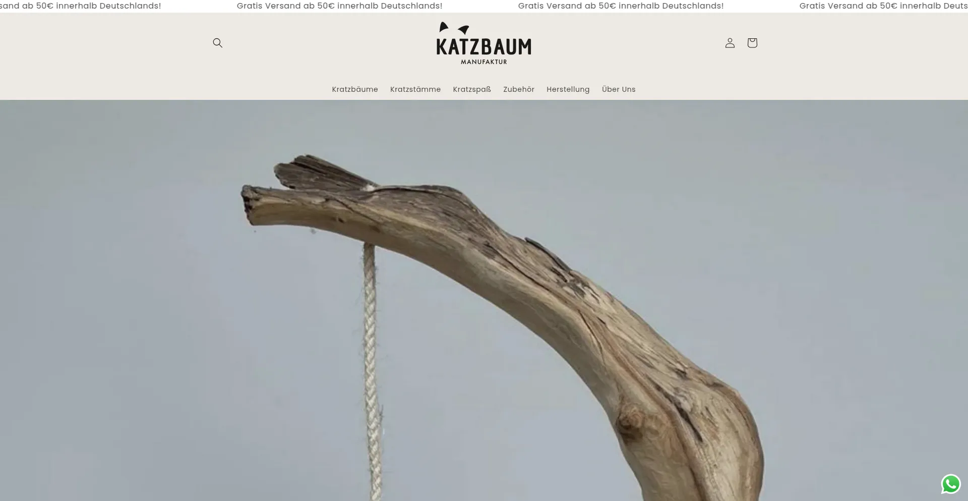 Website screenshot of Katzbaum-manufaktur.de