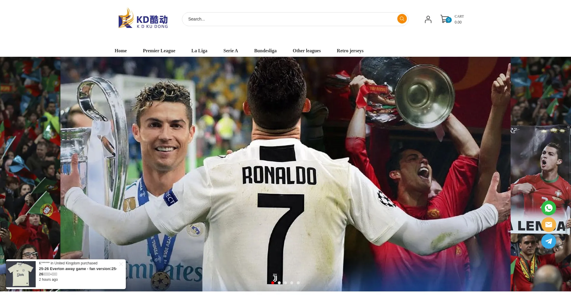 Website screenshot of Kdjersey.com