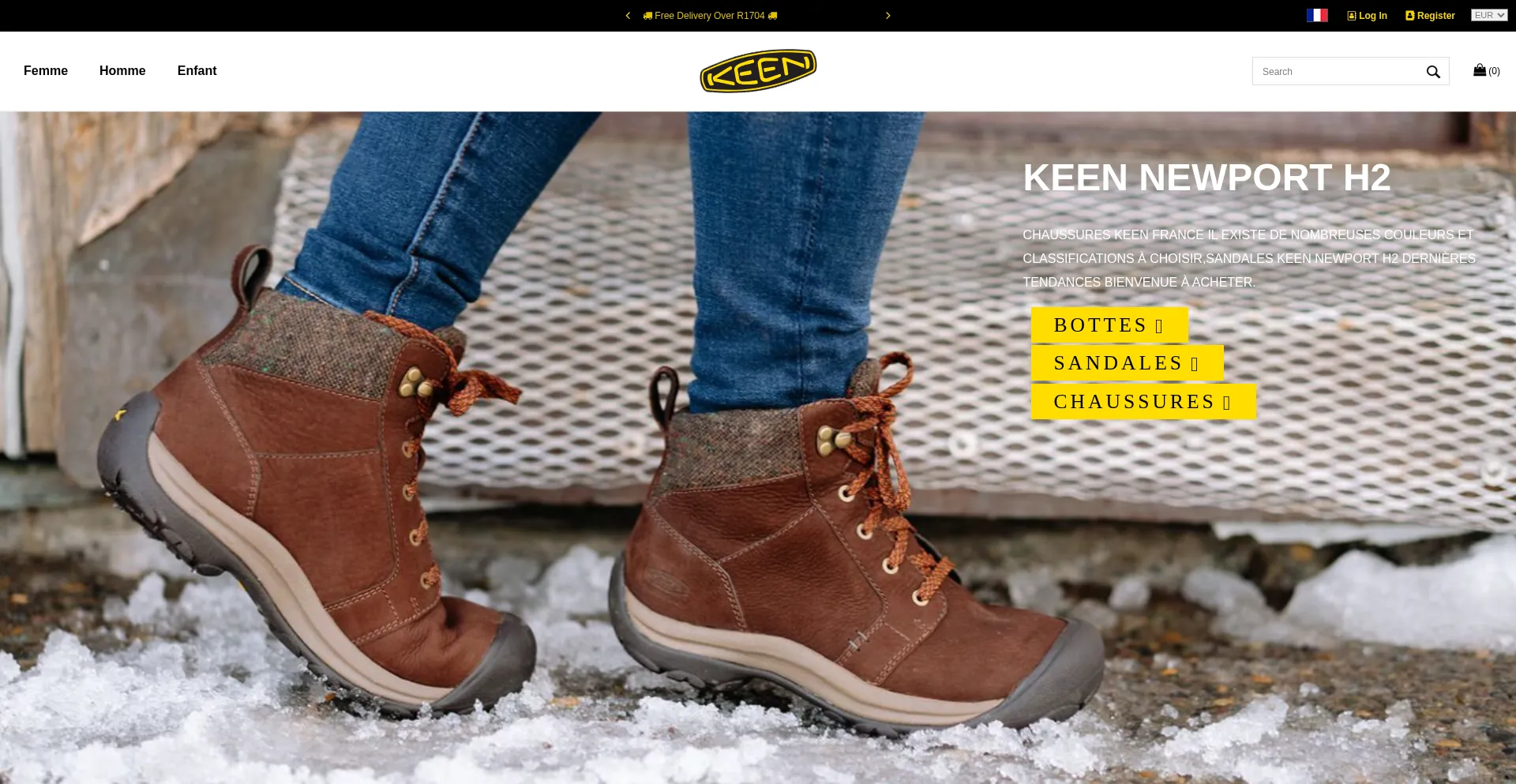 Website screenshot of Keenshoes-fr.com