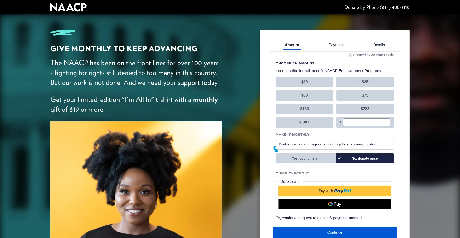 Website screenshot of Keepadvancing.org