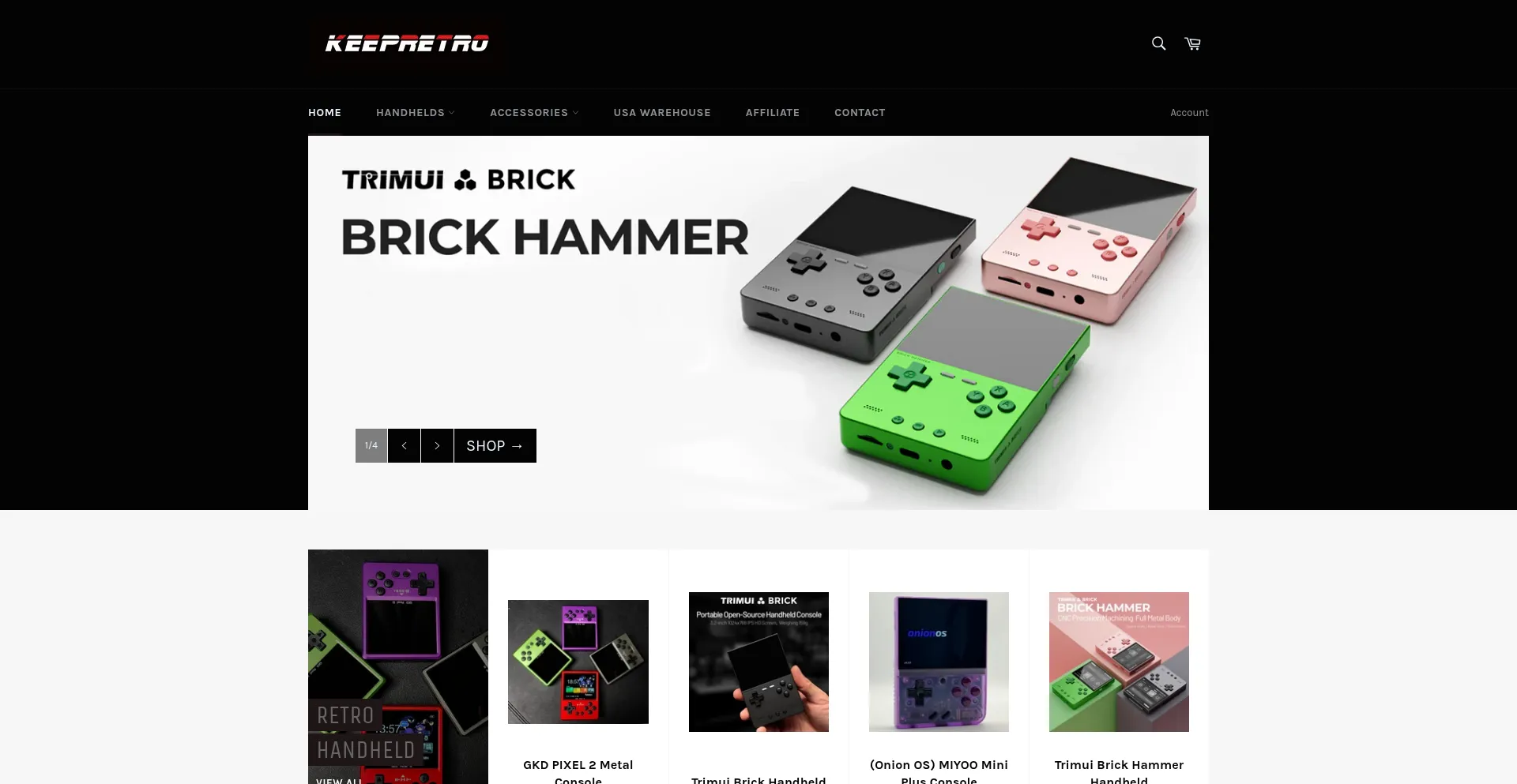 Website screenshot of Keepretro.com