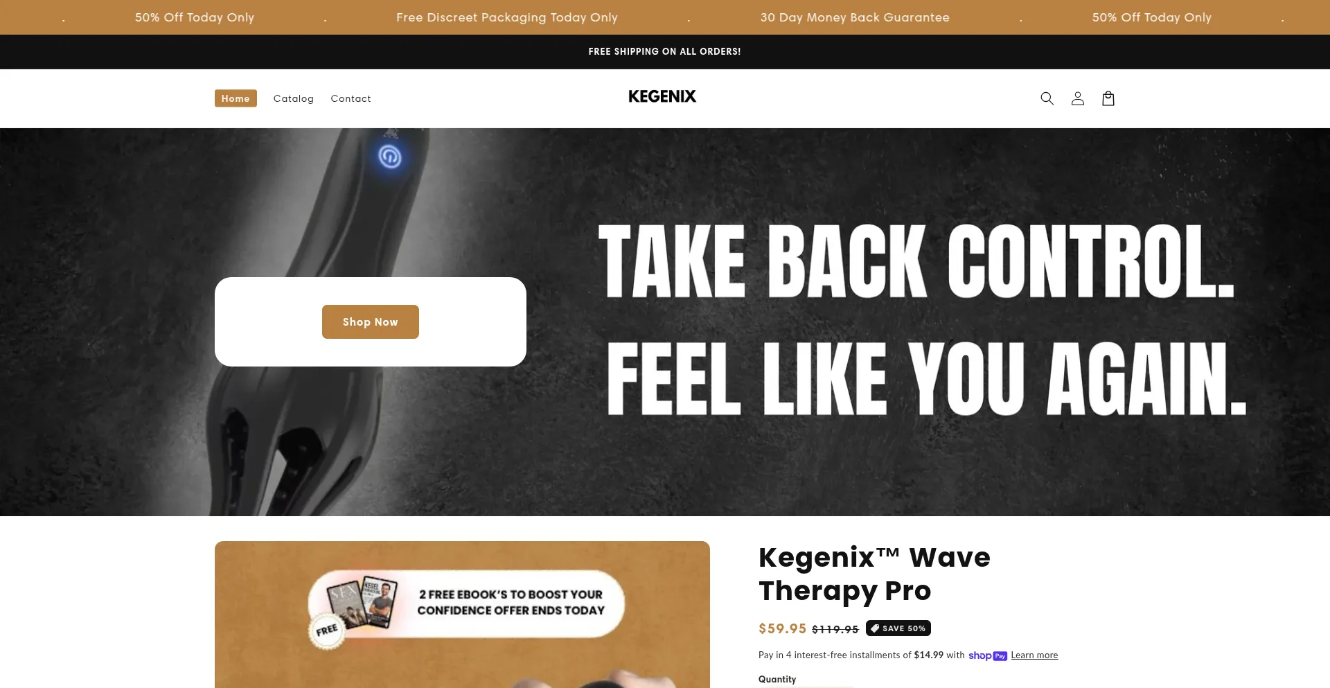 Website screenshot of Kegenix.us