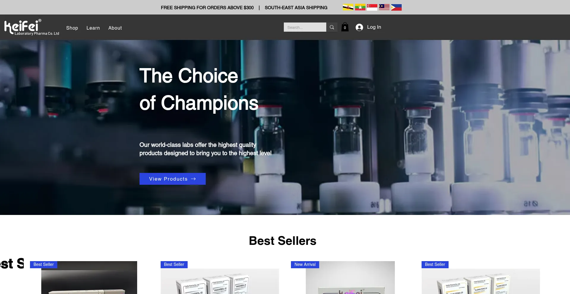 Website screenshot of Keifeipharmaceuticals.com