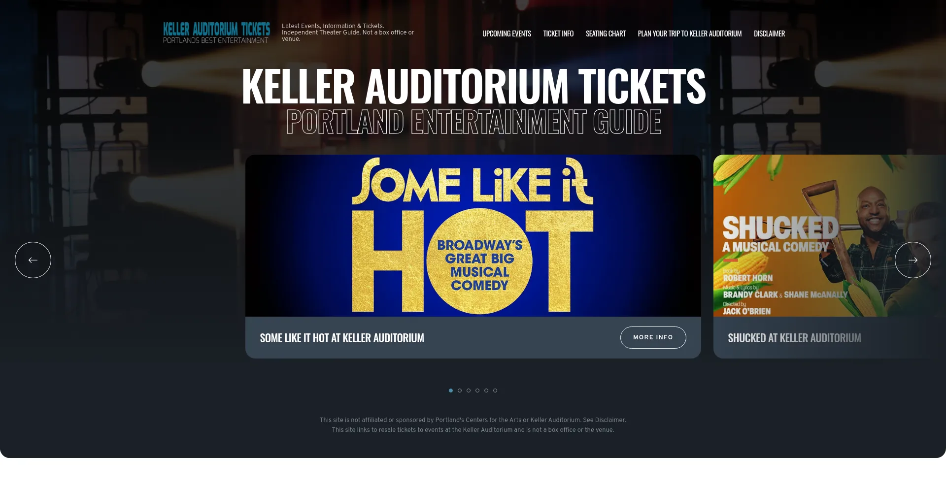 Website screenshot of Kellerauditoriumportland.com