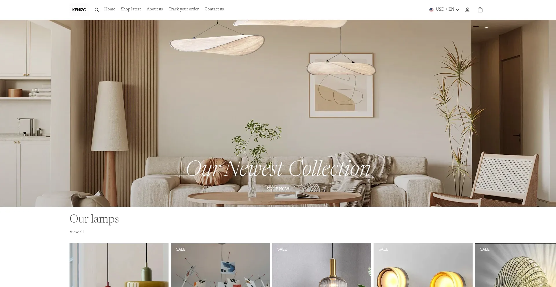 Website screenshot of Kenizo.com