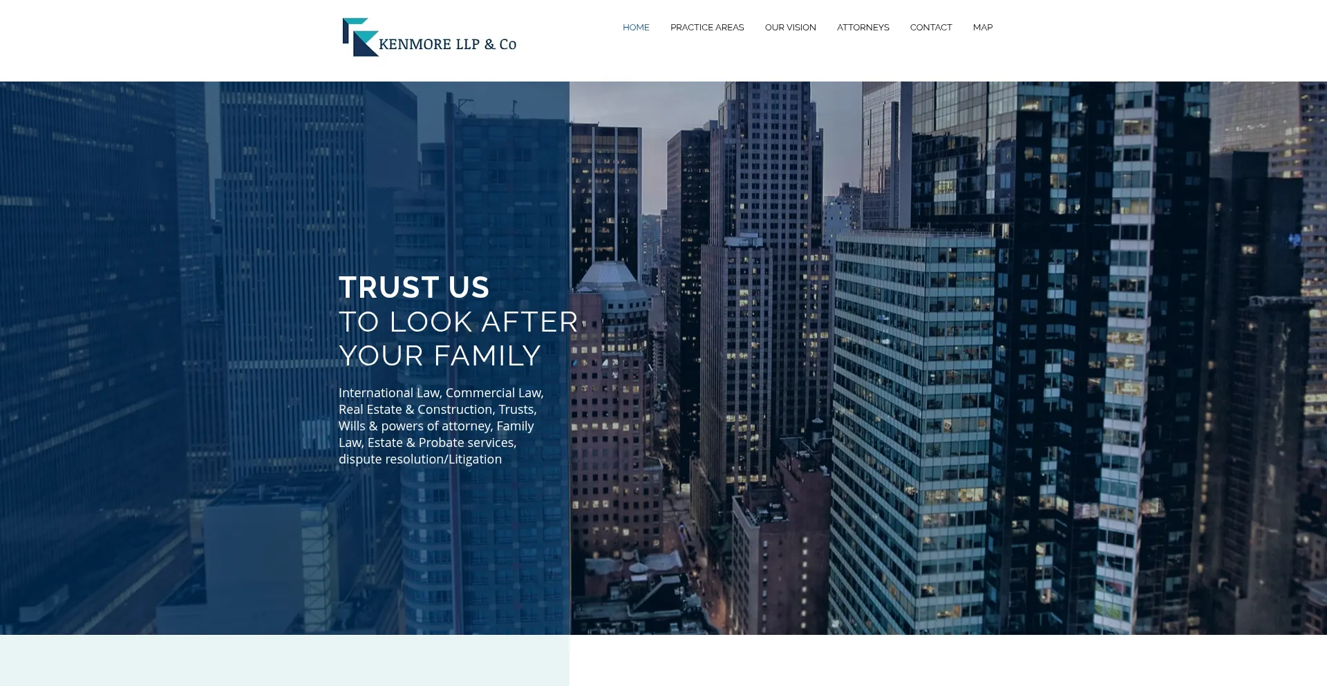 Website screenshot of Kenmorellp.com