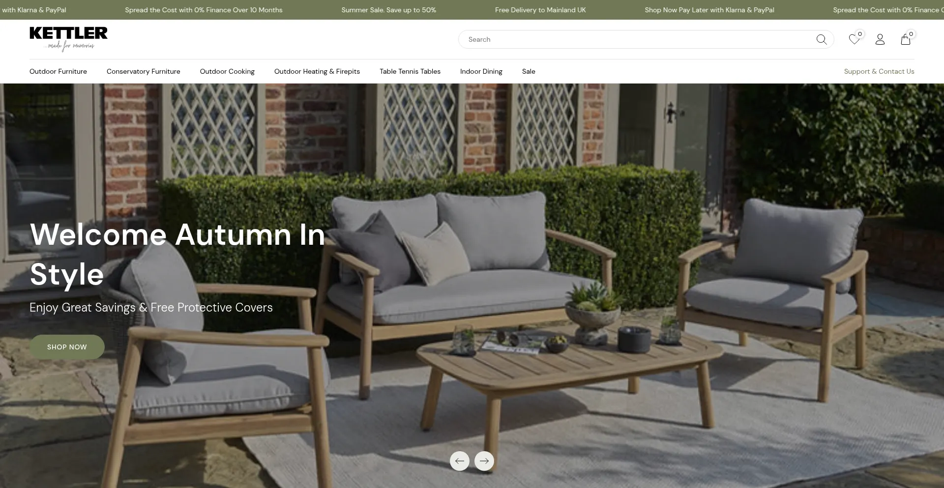 Website screenshot of Kettler.co.uk
