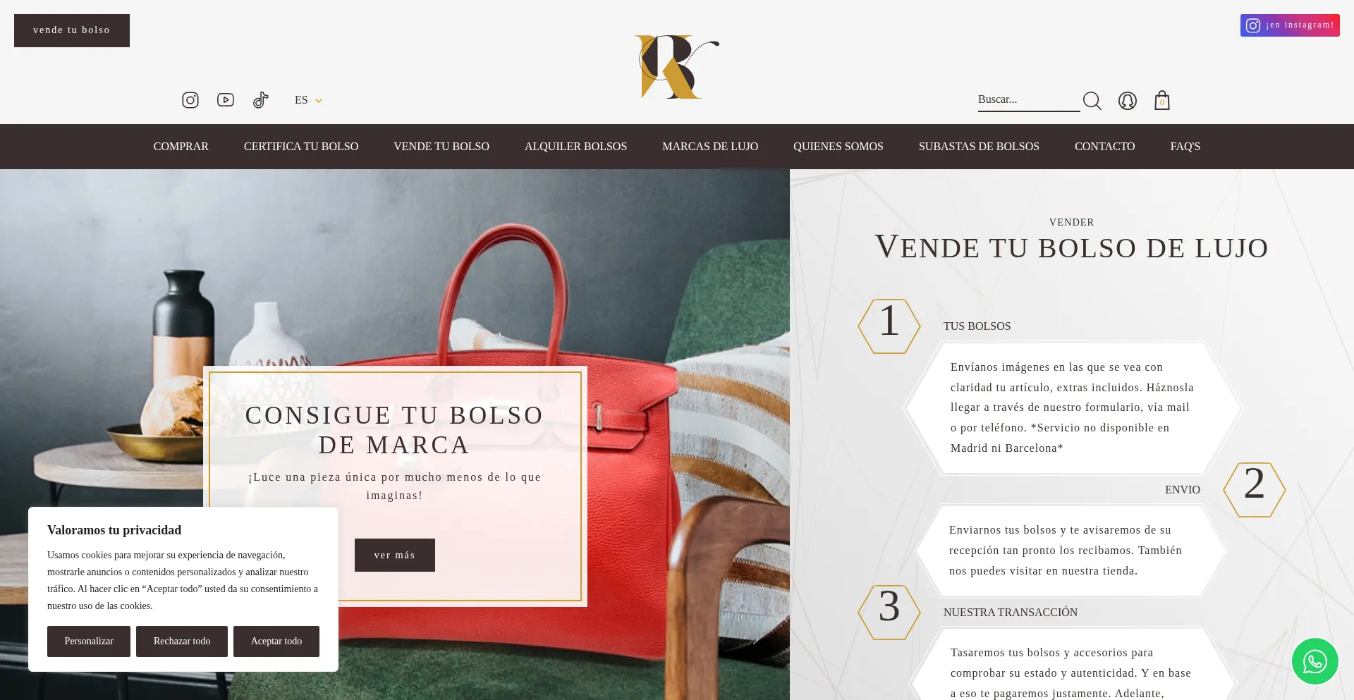 Website screenshot of Kewaybags.com