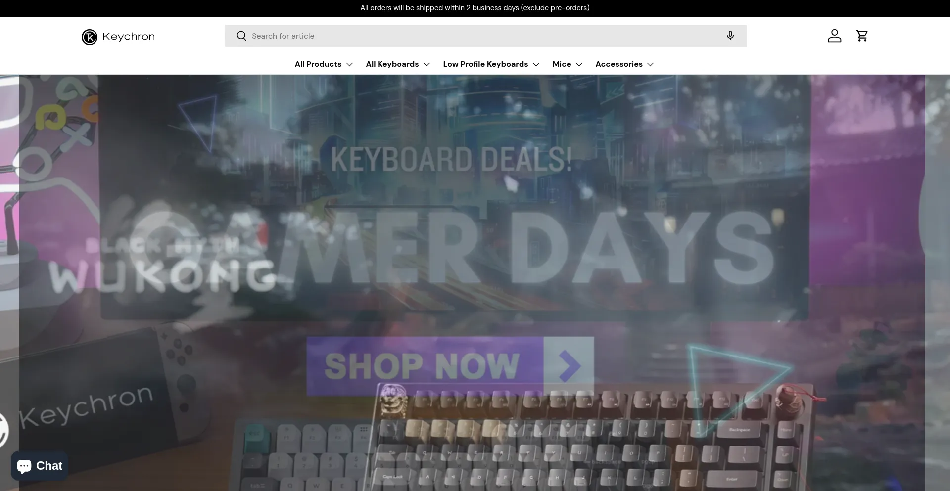 Website screenshot of Keychron.com.au