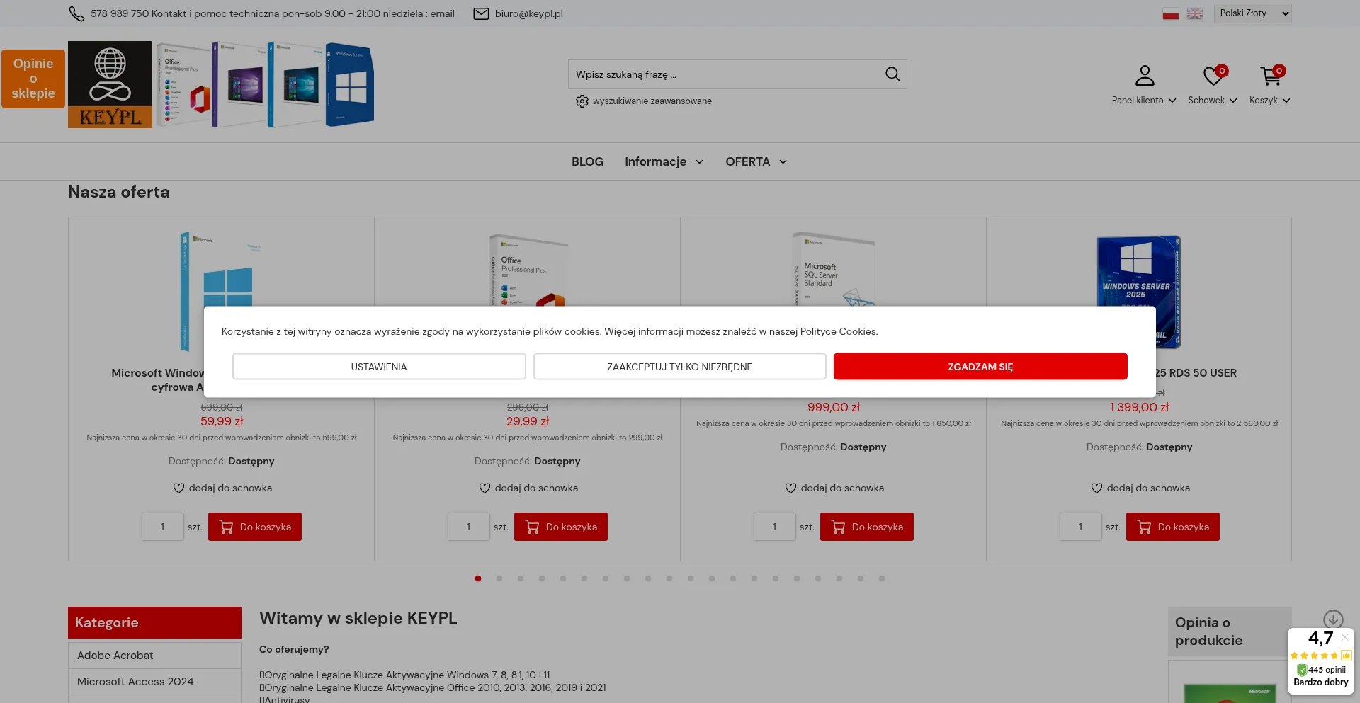 Website screenshot of Keypl.pl