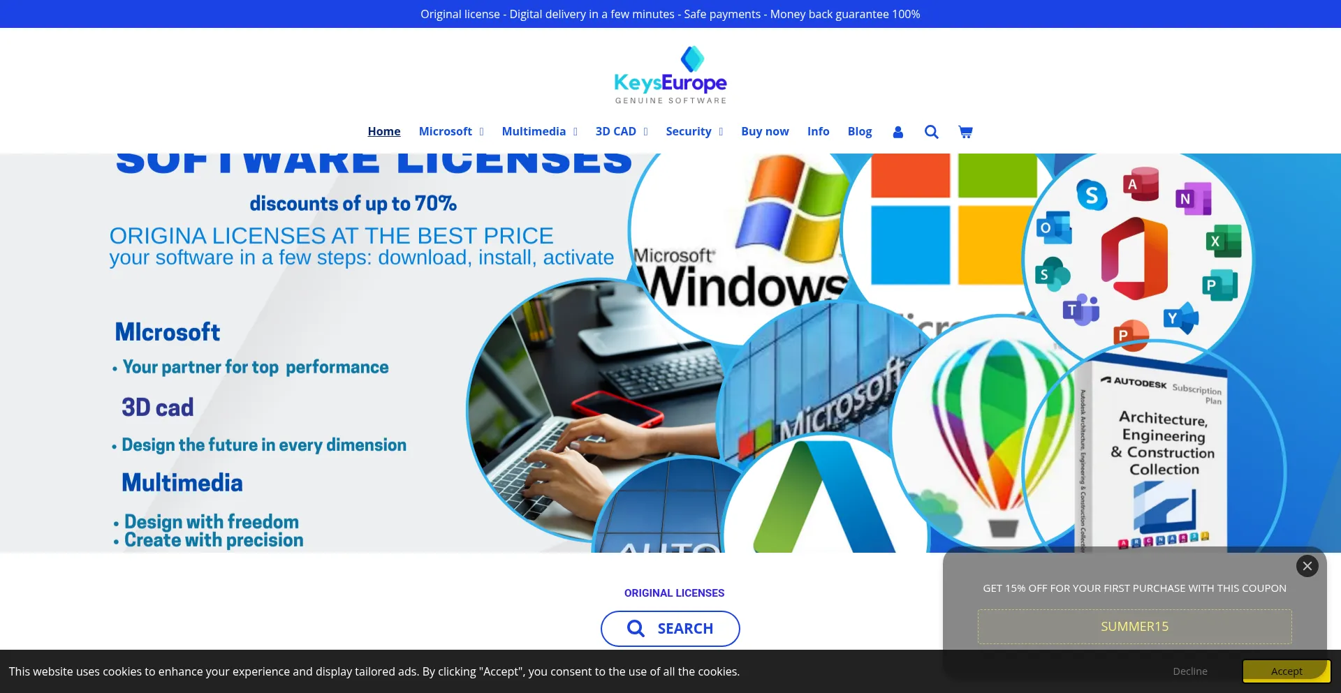 Website screenshot of Keyseurope.eu
