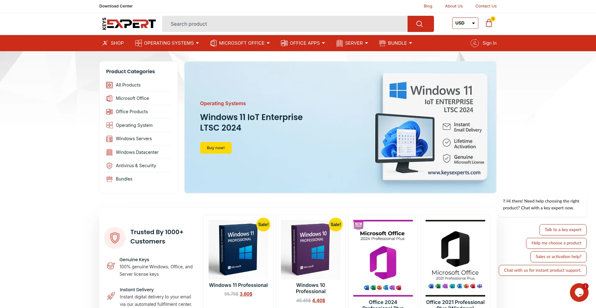 Website screenshot of Keysexperts.com