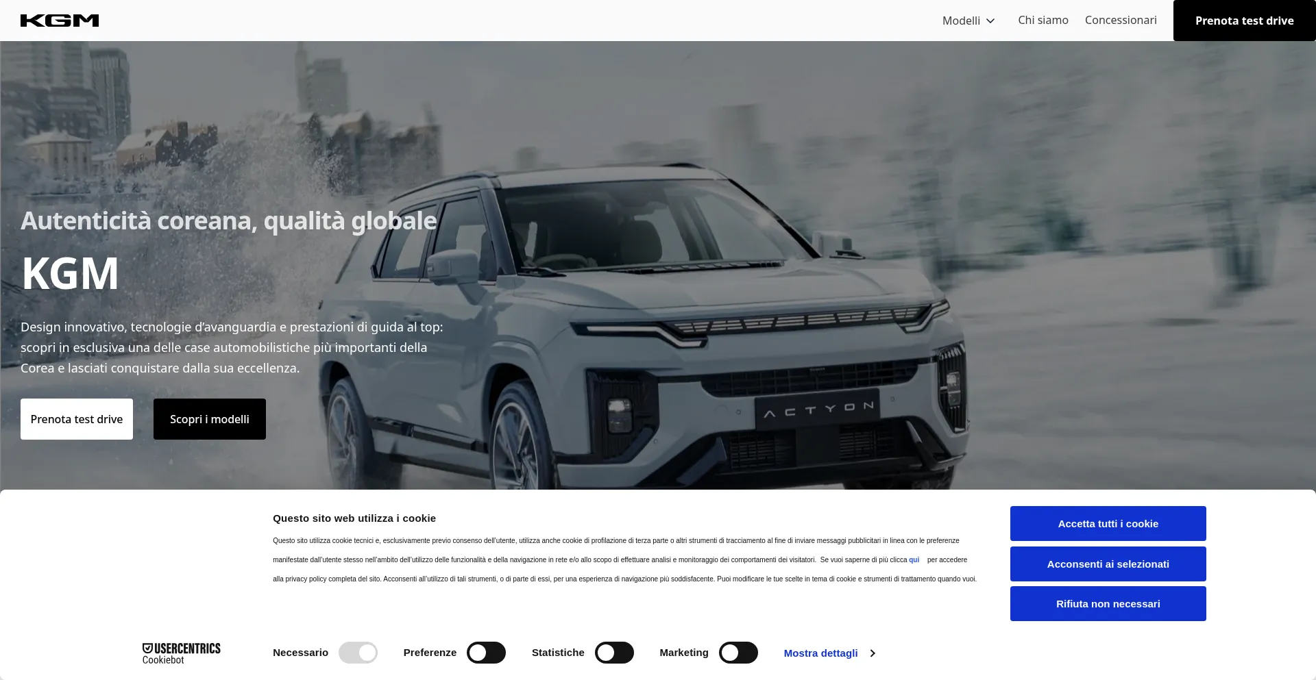 Website screenshot of Kgmitalia.it