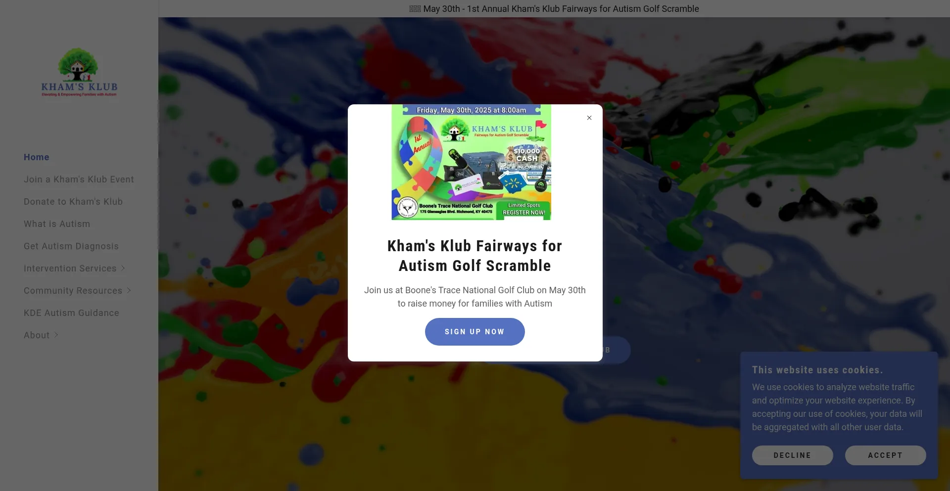 Website screenshot of Khamsklub.org