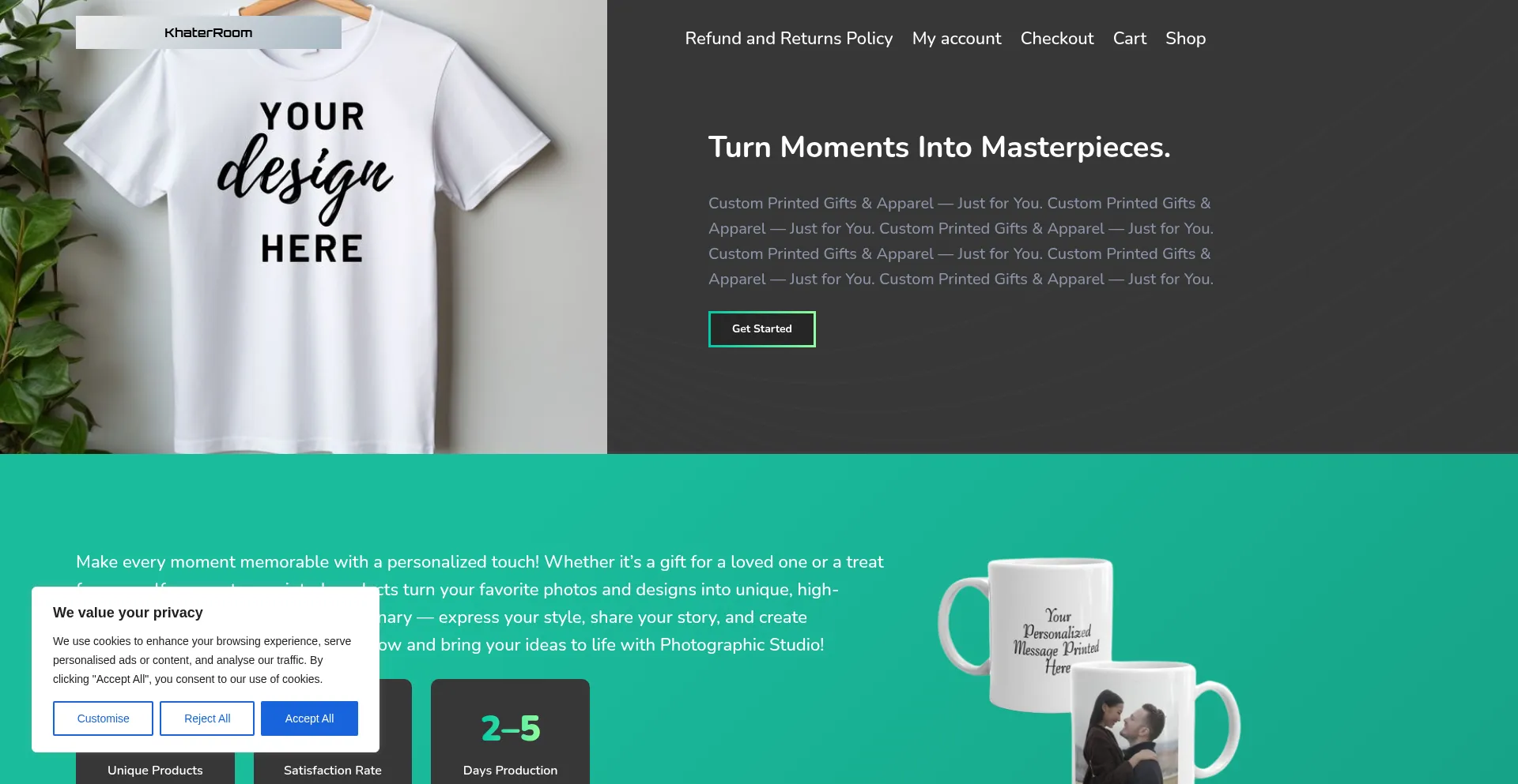 Website screenshot of Khaterroom.fun