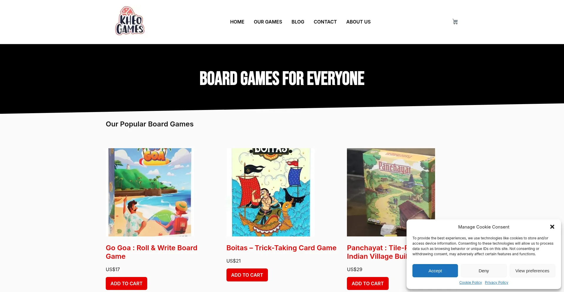 Website screenshot of Kheogames.com