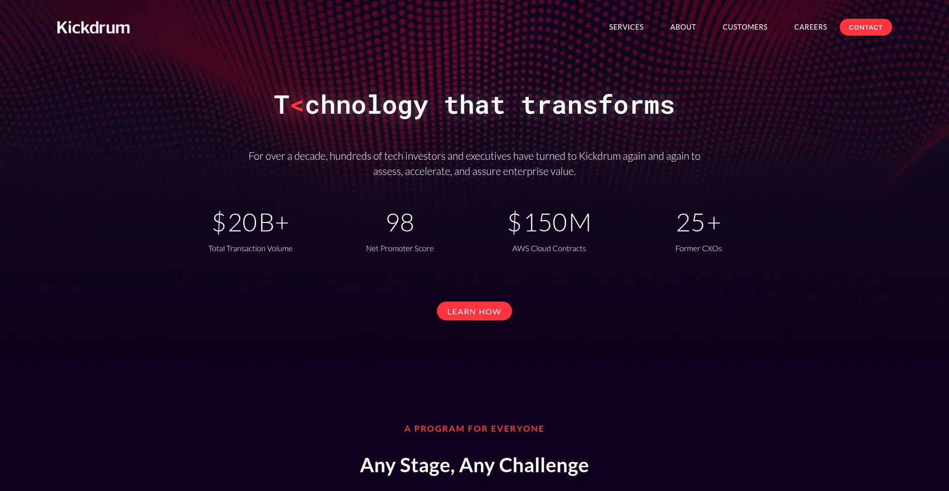 Website screenshot of Kickdrum.com
