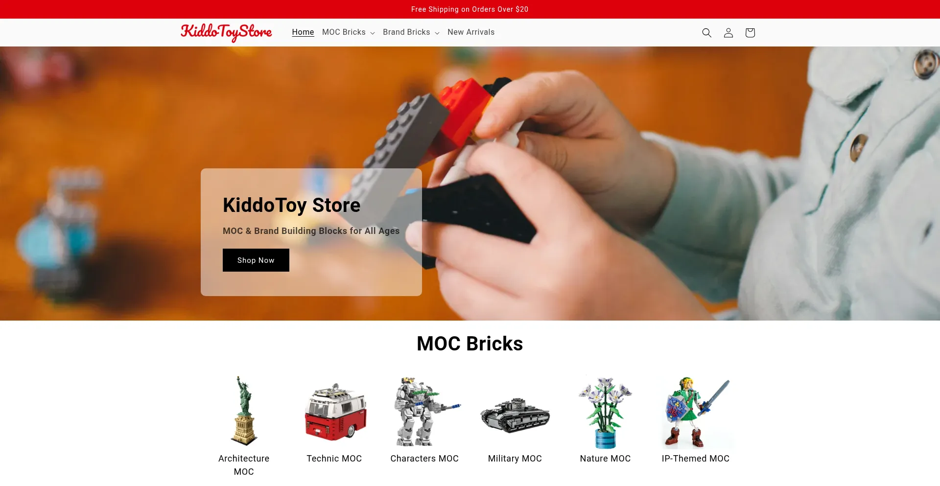 Website screenshot of Kiddotoystore.com