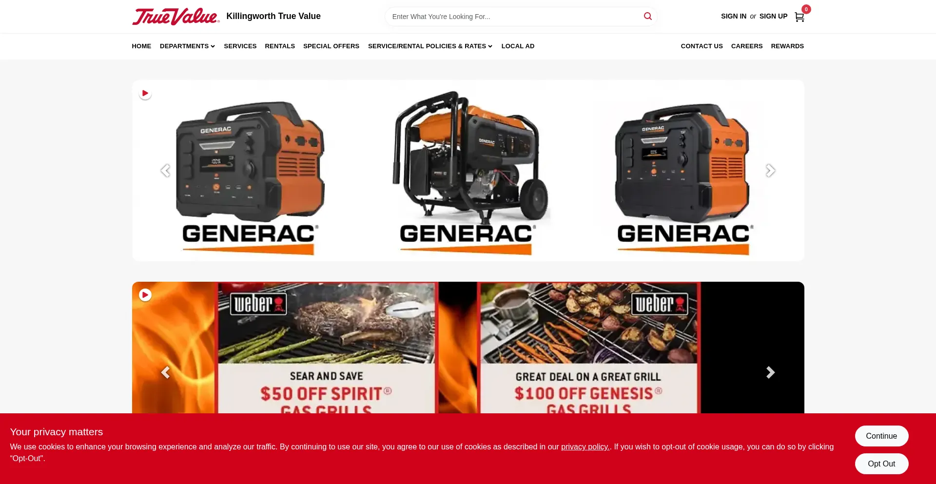 Website screenshot of Killingworthtruevalue.com