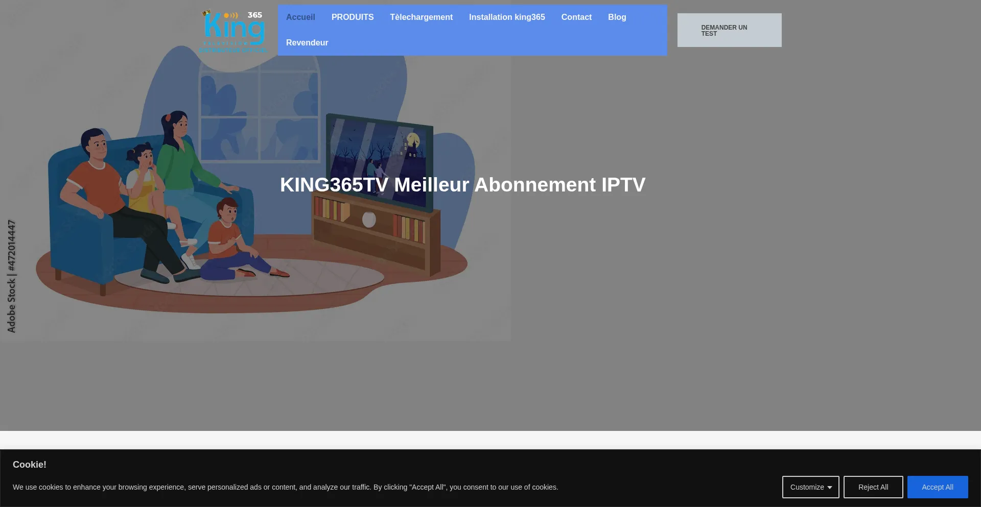 Website screenshot of King365-tv.fr