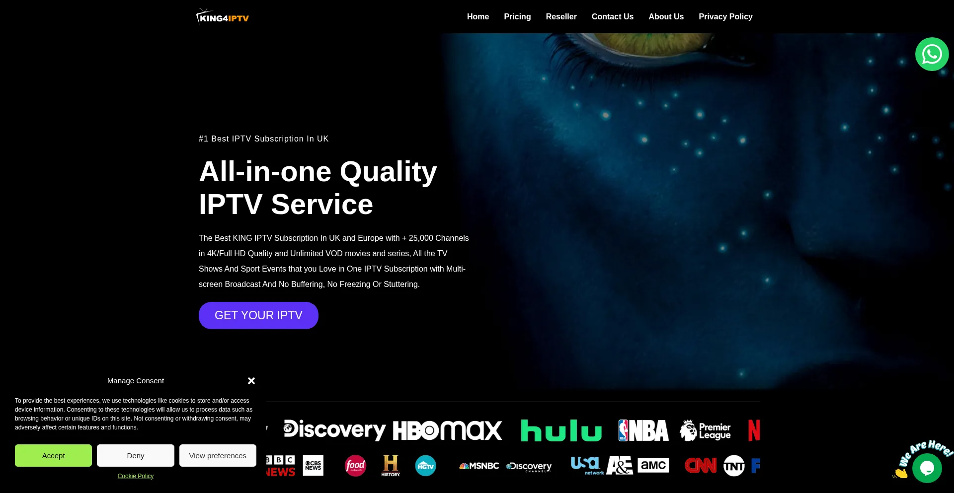 Website screenshot of King4iptv.com