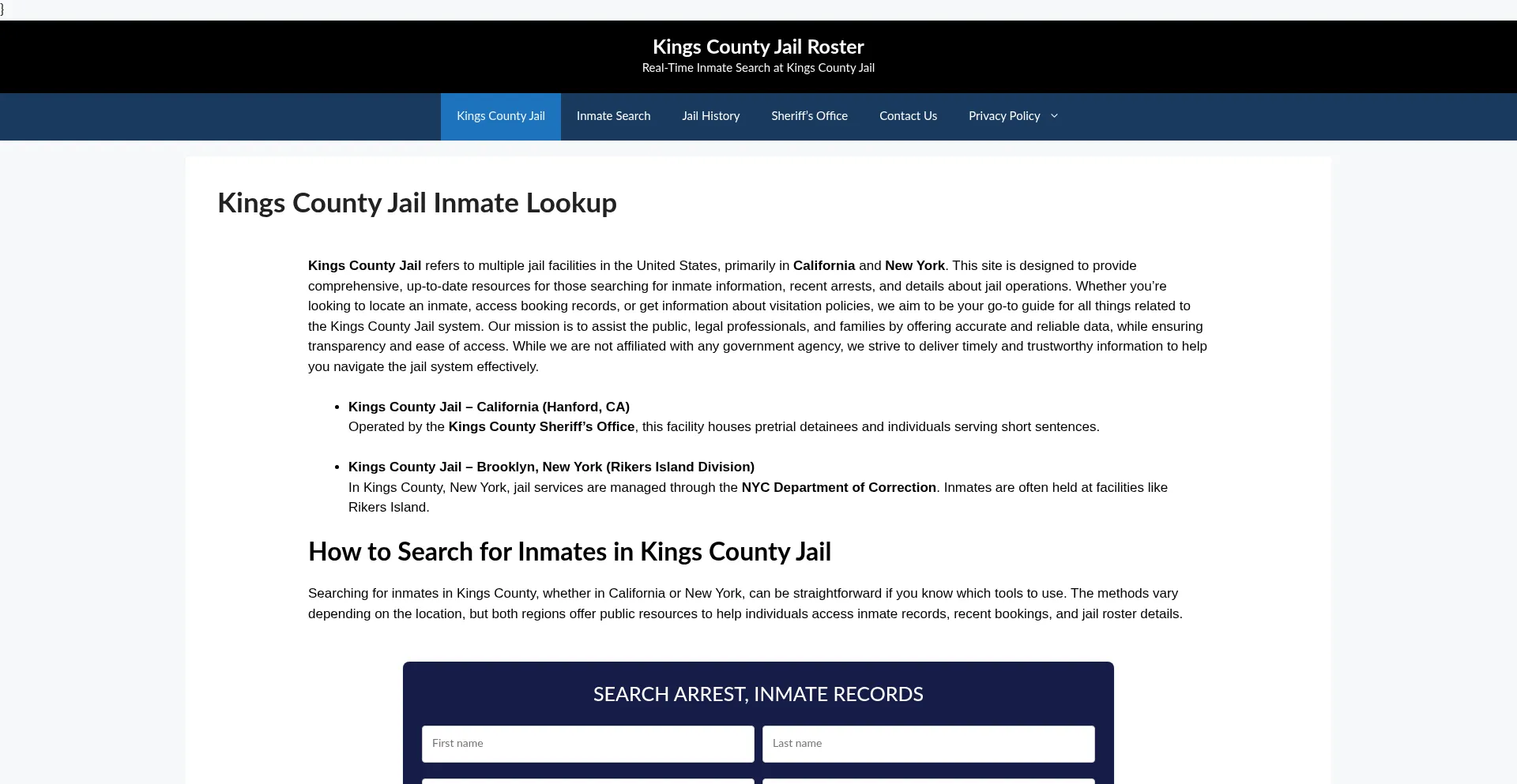 Kingscountyjails.org