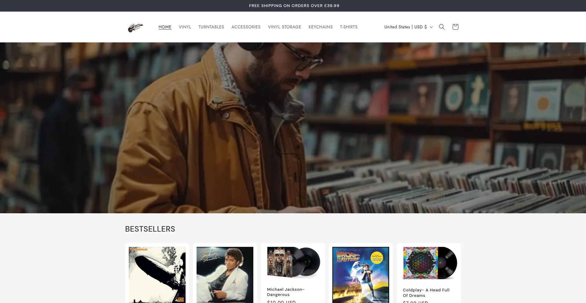 Website screenshot of Kingvinyls.com