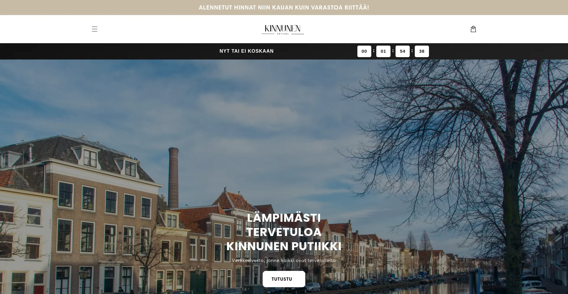 Website screenshot of Kinnunen-putiikki.com