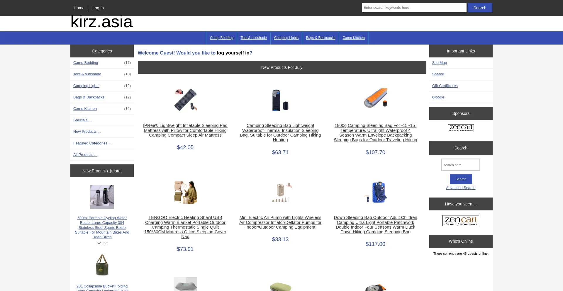 Website screenshot of Kirz.asia