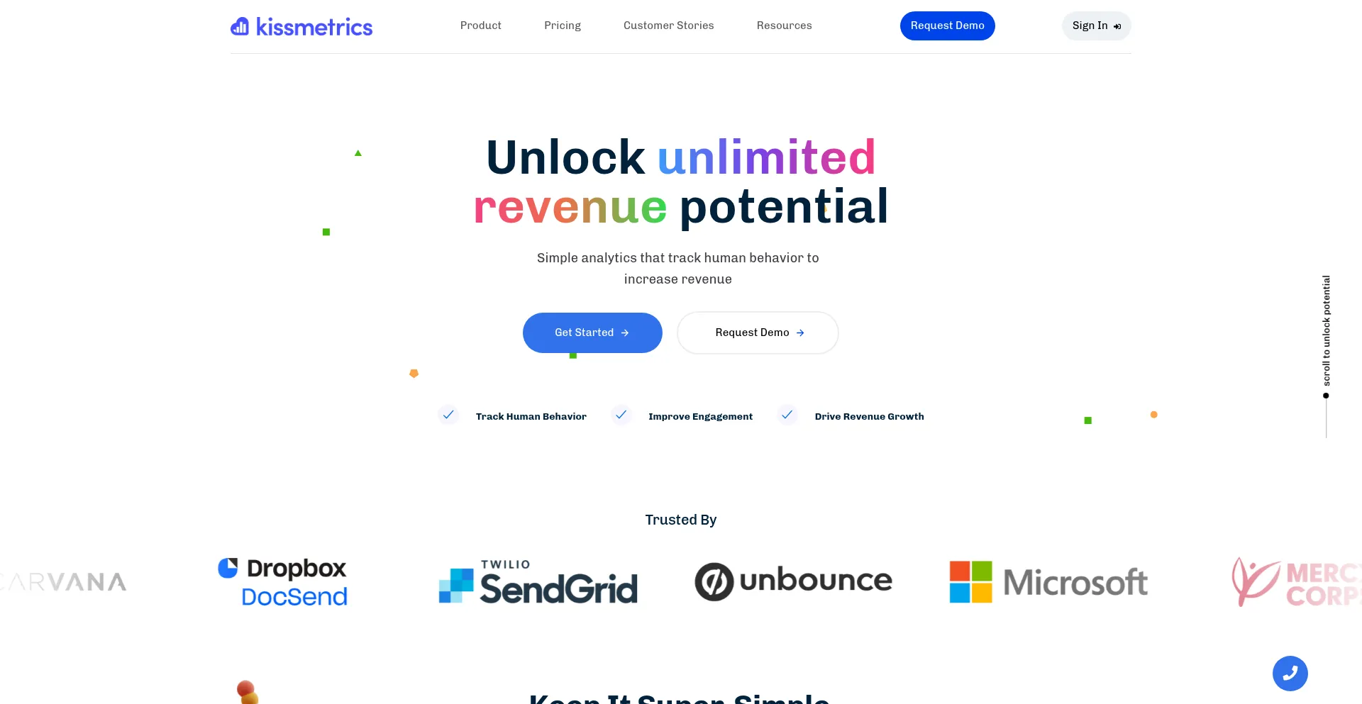 Website screenshot of Kissmetrics.io