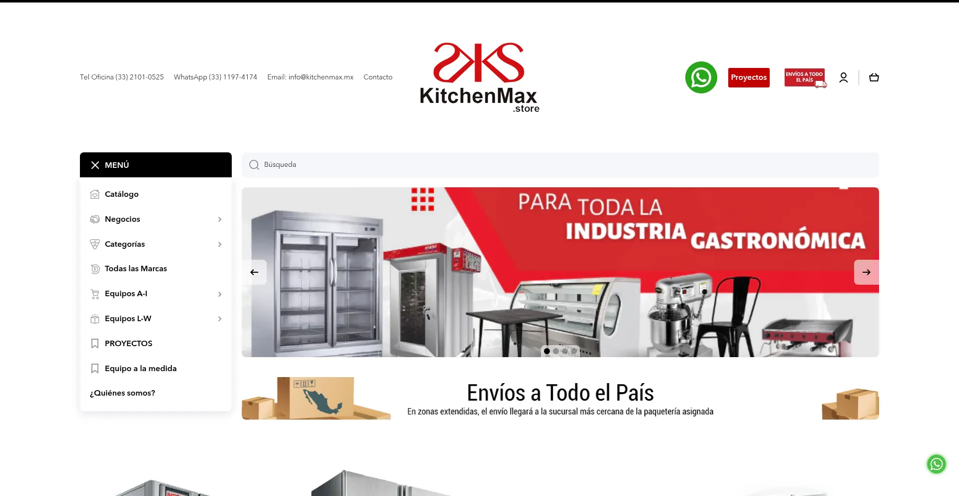 Website screenshot of Kitchenmax.mx