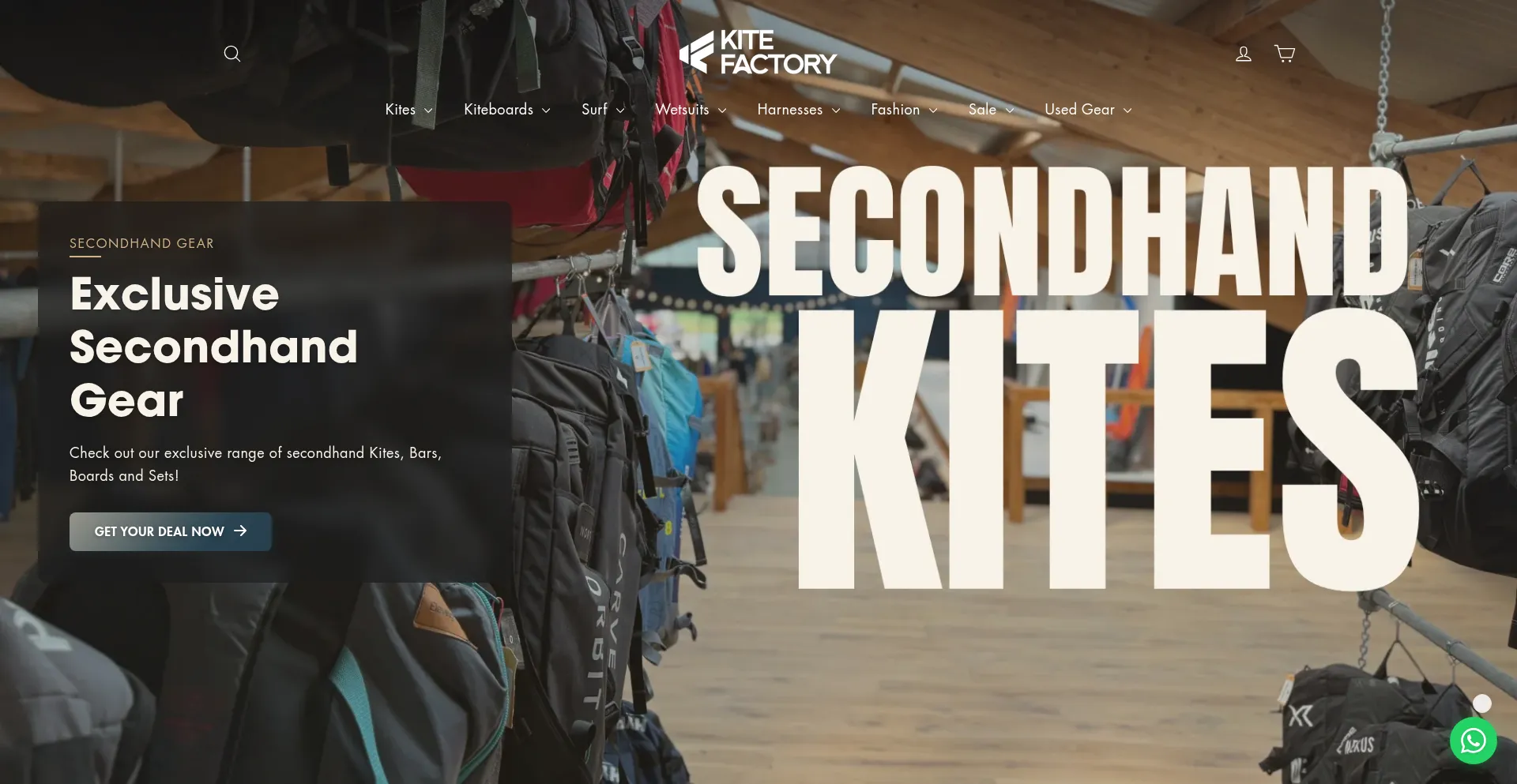 Website screenshot of Kitefactory.surf